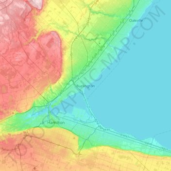 Burlington topographic map, elevation, terrain