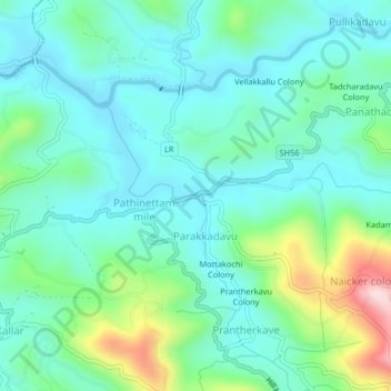 Kolichal topographic map, elevation, terrain