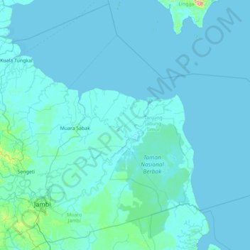 Rantau Rasau topographic map, elevation, terrain