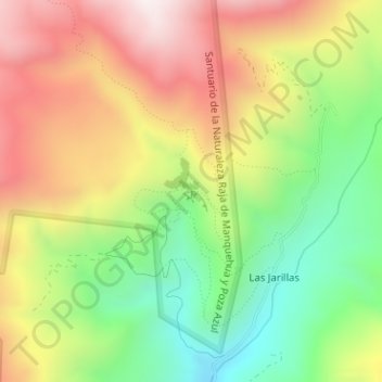 Cascada Poza Azul topographic map, elevation, terrain
