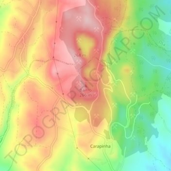 Bairro topographic map, elevation, terrain