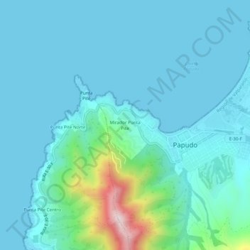 Mirador Punta Pite topographic map, elevation, terrain