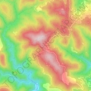 Le Mas Danyach topographic map, elevation, terrain