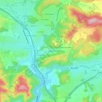 Le Martre topographic map, elevation, terrain