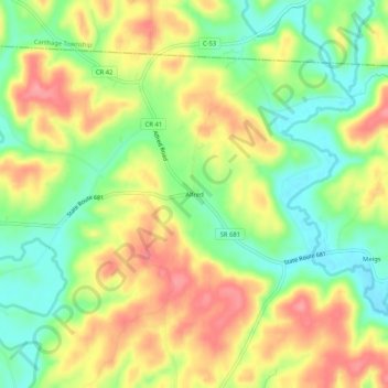 Alfred topographic map, elevation, terrain