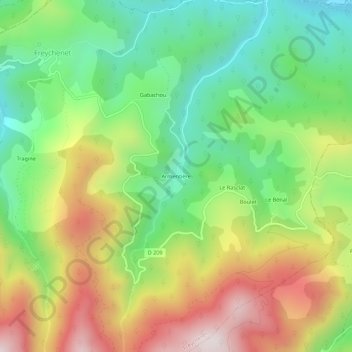 Armentière topographic map, elevation, terrain