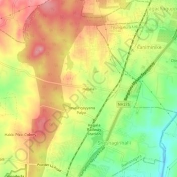 Hejjala topographic map, elevation, terrain