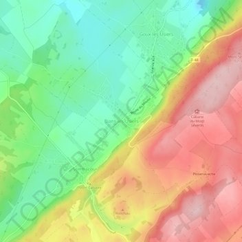 Bians-les-Usiers topographic map, elevation, terrain