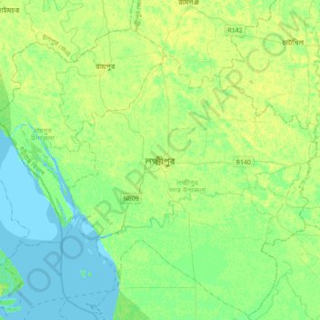 Lakshmipur topographic map, elevation, terrain