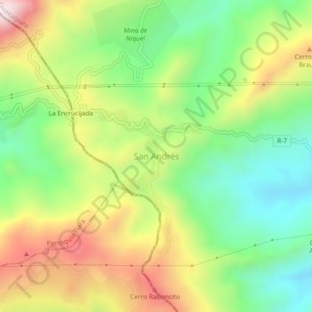 San Andrés topographic map, elevation, terrain