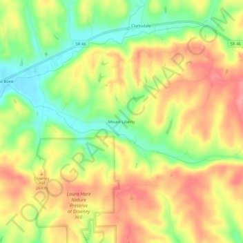 Mount Liberty topographic map, elevation, terrain