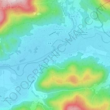 Peccavillers topographic map, elevation, terrain