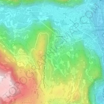 Besagno topographic map, elevation, terrain