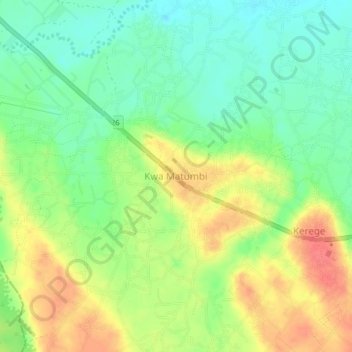 Kwa Matumbi topographic map, elevation, terrain