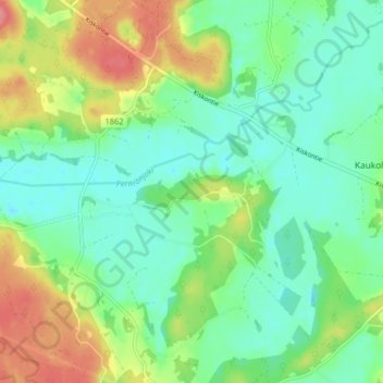Kaivonpyöli topographic map, elevation, terrain