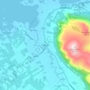 Farstad topographic map, elevation, terrain