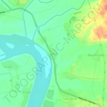 Balug topographic map, elevation, terrain