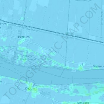 Petkumer Münte topographic map, elevation, terrain