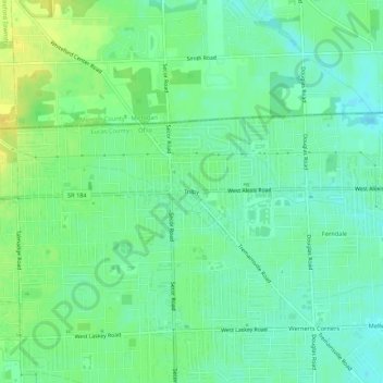 Trilby topographic map, elevation, terrain