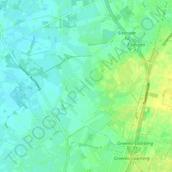 Hupsel topographic map, elevation, terrain
