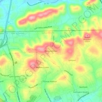 Doran Addition topographic map, elevation, terrain