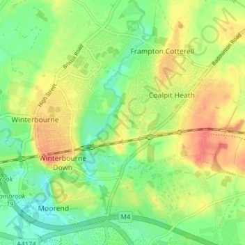 Kendleshire topographic map, elevation, terrain