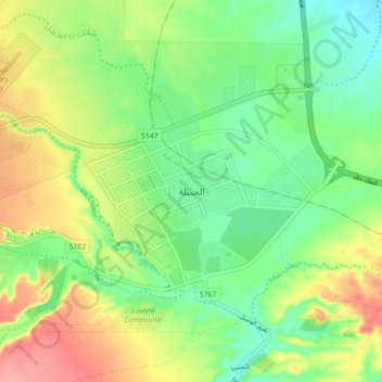 Al Jubaylah topographic map, elevation, terrain