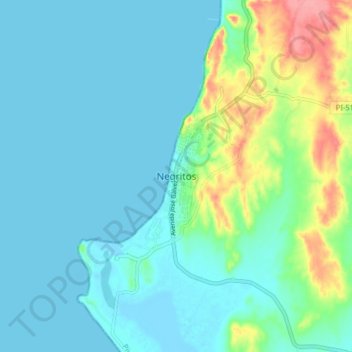 Negritos topographic map, elevation, terrain