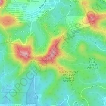 Sapu Tangan Hill topographic map, elevation, terrain