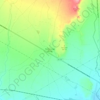 Plasencia del Monte topographic map, elevation, terrain