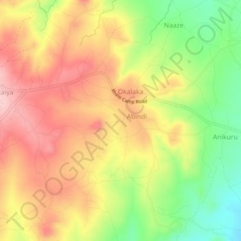 Oraba topographic map, elevation, terrain