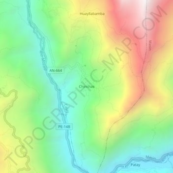 Chinchas topographic map, elevation, terrain