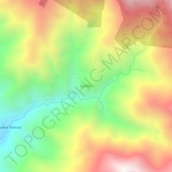 La Flor topographic map, elevation, terrain