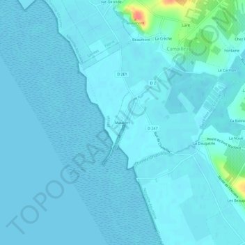 Maubert topographic map, elevation, terrain