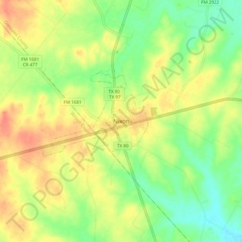 Nixon topographic map, elevation, terrain