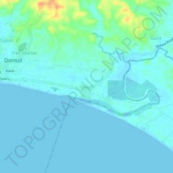 Ogod topographic map, elevation, terrain