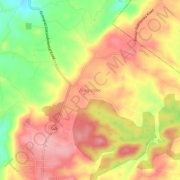 Alaguisoc topographic map, elevation, terrain