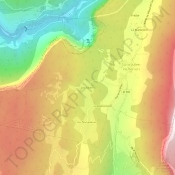 Les Alberts topographic map, elevation, terrain