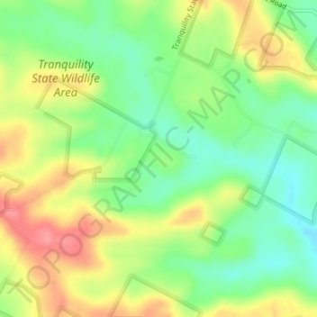 Tranquility State Wildlife Area topographic map, elevation, terrain