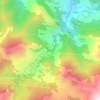 Cucayo topographic map, elevation, terrain