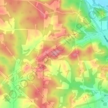 The Highlands topographic map, elevation, terrain