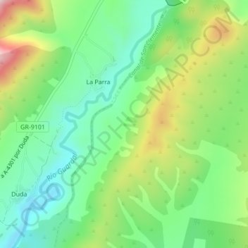 Guardal topographic map, elevation, terrain