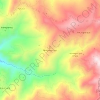 Guayrapungo topographic map, elevation, terrain