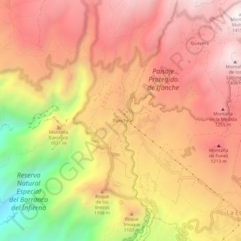 Ifonche topographic map, elevation, terrain
