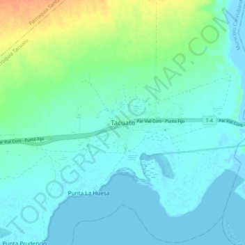 Tacuato topographic map, elevation, terrain