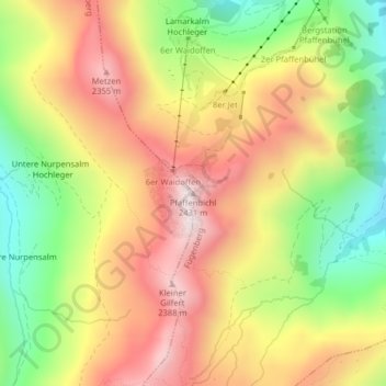 Pfaffenbichl topographic map, elevation, terrain