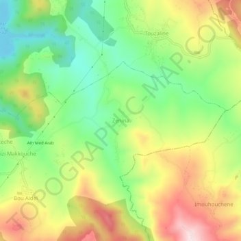 Zenina topographic map, elevation, terrain