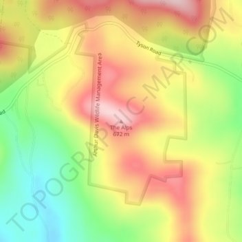 The Alps topographic map, elevation, terrain