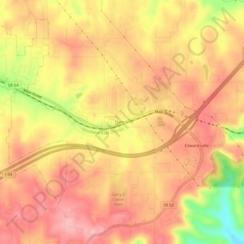 Duncan topographic map, elevation, terrain