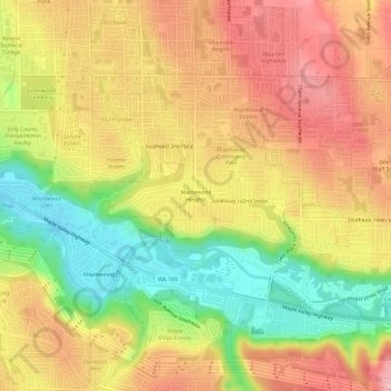 Maplewood Heights topographic map, elevation, terrain
